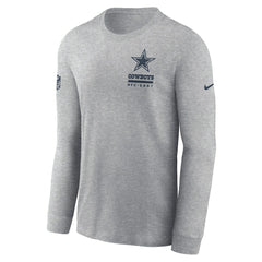 Dallas Cowboys Sideline Dri-FIT Long Sleeve T-Shirt - Heather Gray | Nike sale