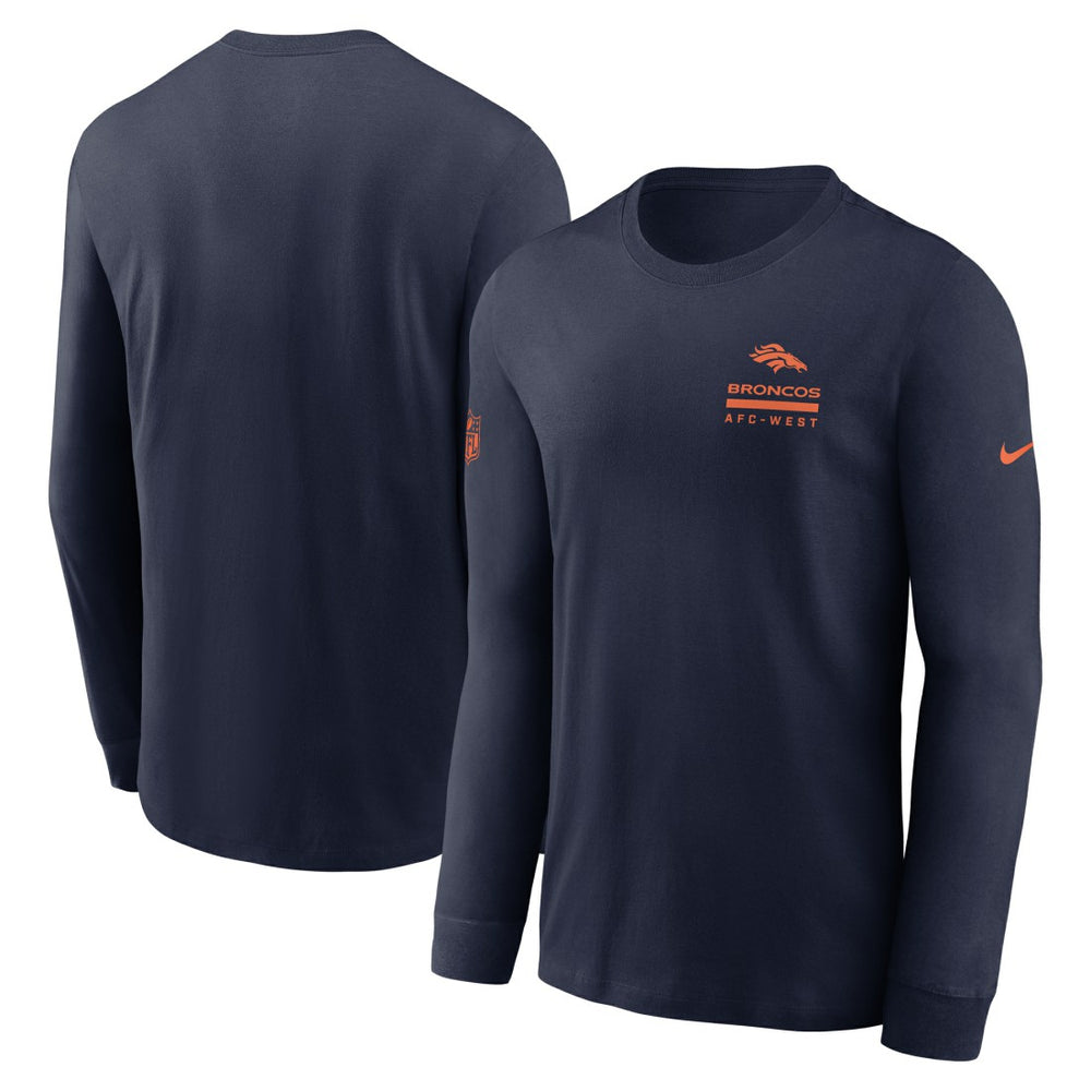 Denver Broncos Sideline Dri-FIT Long Sleeve T-Shirt - Navy | Nike for sale