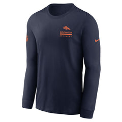 Denver Broncos Sideline Dri-FIT Long Sleeve T-Shirt - Navy | Nike for sale