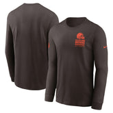 Cleveland Browns Sideline Dri-FIT Long Sleeve T-Shirt - Brown | Nike for sale