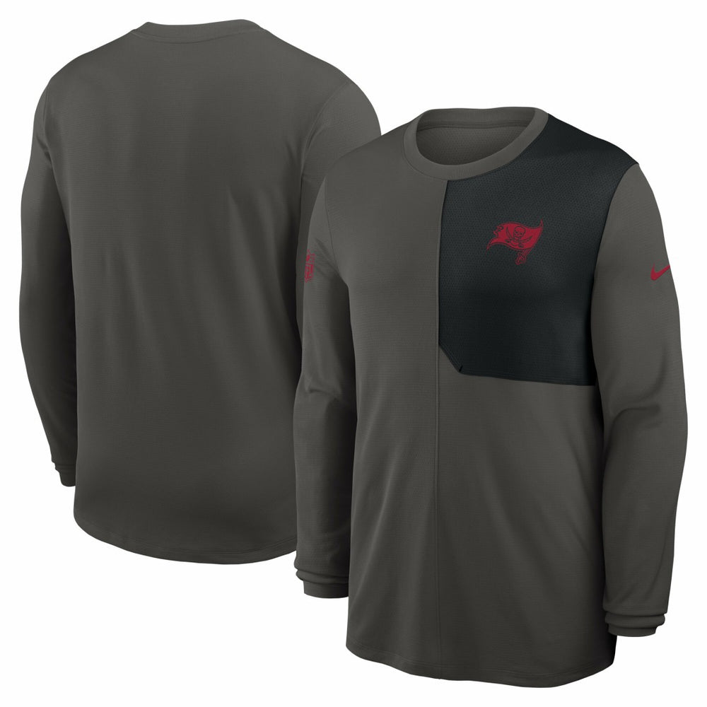 Tampa Bay Buccaneers Sideline Coach UV Dri-FIT Long Sleeve Shirt - Pewter | Nike outlet