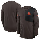 Cleveland Browns Sideline Coach UV Dri-FIT Long Sleeve Shirt - Brown | Nike on sale