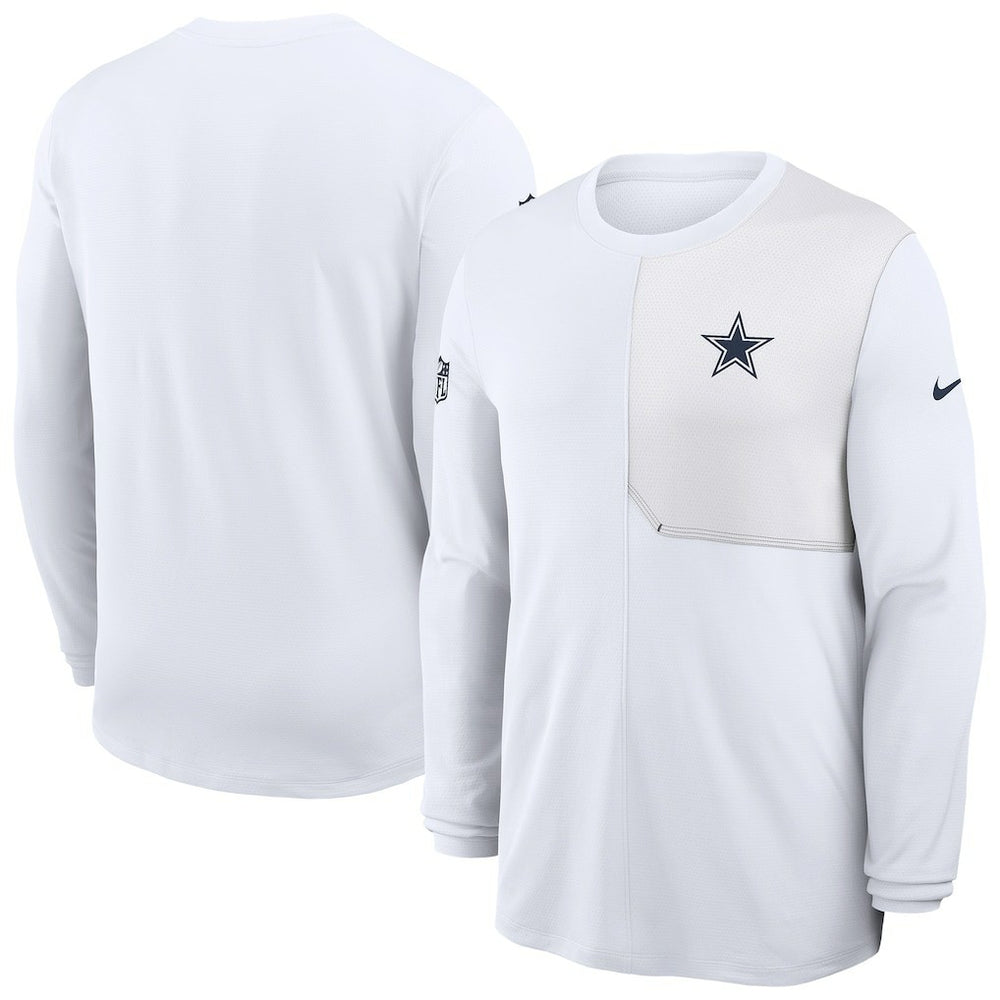 Dallas Cowboys Sideline Coach UV Dri-FIT Long Sleeve Shirt - White | Nike on sale