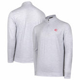 Cincinnati Reds Sublime Tri-Blend Quarter-Zip Jacket - Gray