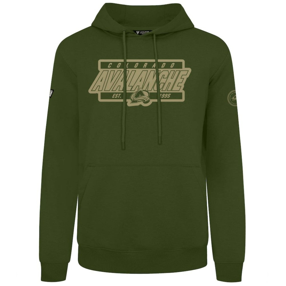 Colorado Avalanche Levelwear Podium Pullover Hoodie Olive