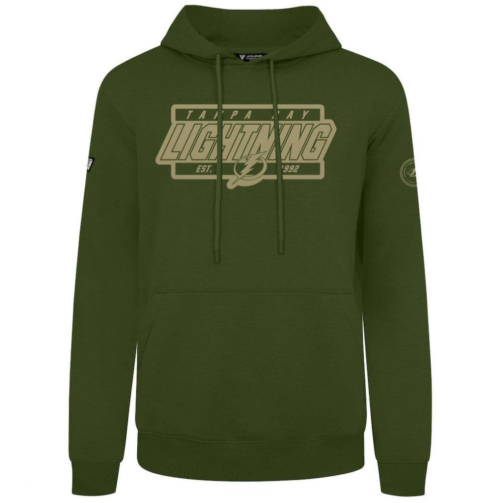 Tampa Bay Lightning Levelwear Podium Pullover Hoodie Olive
