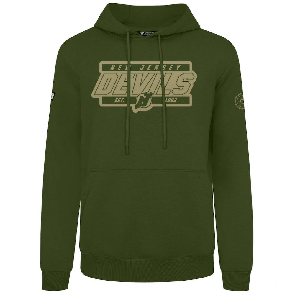 New Jersey Devils Levelwear Podium Pullover Hoodie Olive