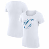 Detroit Lions G-III 4Her by Carl Banks Women's Super-Slim Fit Lightweight Subtle Football T-Shirt - White for sale