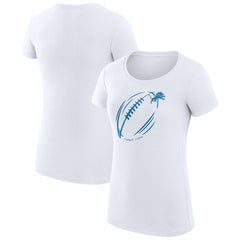 Detroit Lions G-III 4Her by Carl Banks Women's Super-Slim Fit Lightweight Subtle Football T-Shirt - White for sale