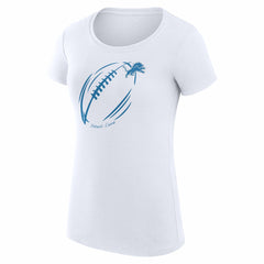 Detroit Lions G-III 4Her by Carl Banks Women's Super-Slim Fit Lightweight Subtle Football T-Shirt - White for sale