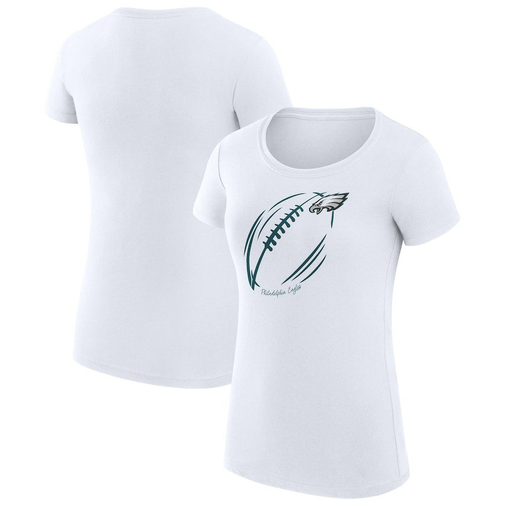 Philadelphia Eagles G-III 4Her by Carl Banks Women's Super-Slim Fit Lightweight Subtle Football T-Shirt - White online