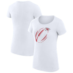 Kansas City Chiefs G-III 4Her by Carl Banks Women's Super-Slim Fit Lightweight Subtle Football T-Shirt - White cheap