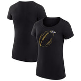 Baltimore Ravens G-III 4Her by Carl Banks Women's Super-Slim Fit Lightweight Subtle Football T-Shirt - Black discount