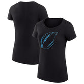 Carolina Panthers G-III 4Her by Carl Banks Women's Super-Slim Fit Lightweight Subtle Football T-Shirt - Black cheap