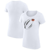Cincinnati Bengals G-III 4Her by Carl Banks Women's Super-Slim Fit Lightweight Subtle Football T-Shirt - White discount
