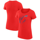 Buffalo Bills G-III 4Her by Carl Banks Women's Super-Slim Fit Lightweight Subtle Football T-Shirt - Red outlet