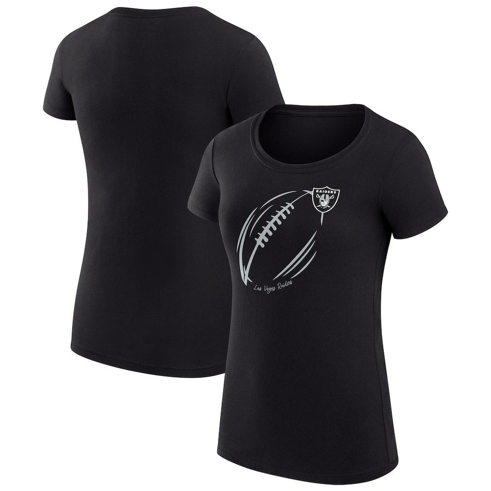 Las Vegas Raiders G-III 4Her by Carl Banks Women's Super-Slim Fit Lightweight Subtle Football T-Shirt - Black discount