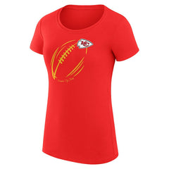 Kansas City Chiefs G-III 4Her by Carl Banks Women's Super-Slim Fit Lightweight Subtle Football T-Shirt - Red for sale