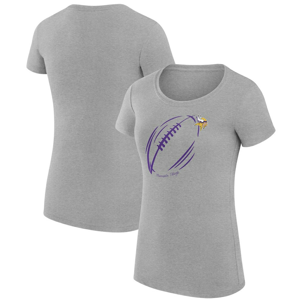 Minnesota Vikings G-III 4Her by Carl Banks Women's Super-Slim Fit Lightweight Subtle Football T-Shirt - Heather Gray on sale