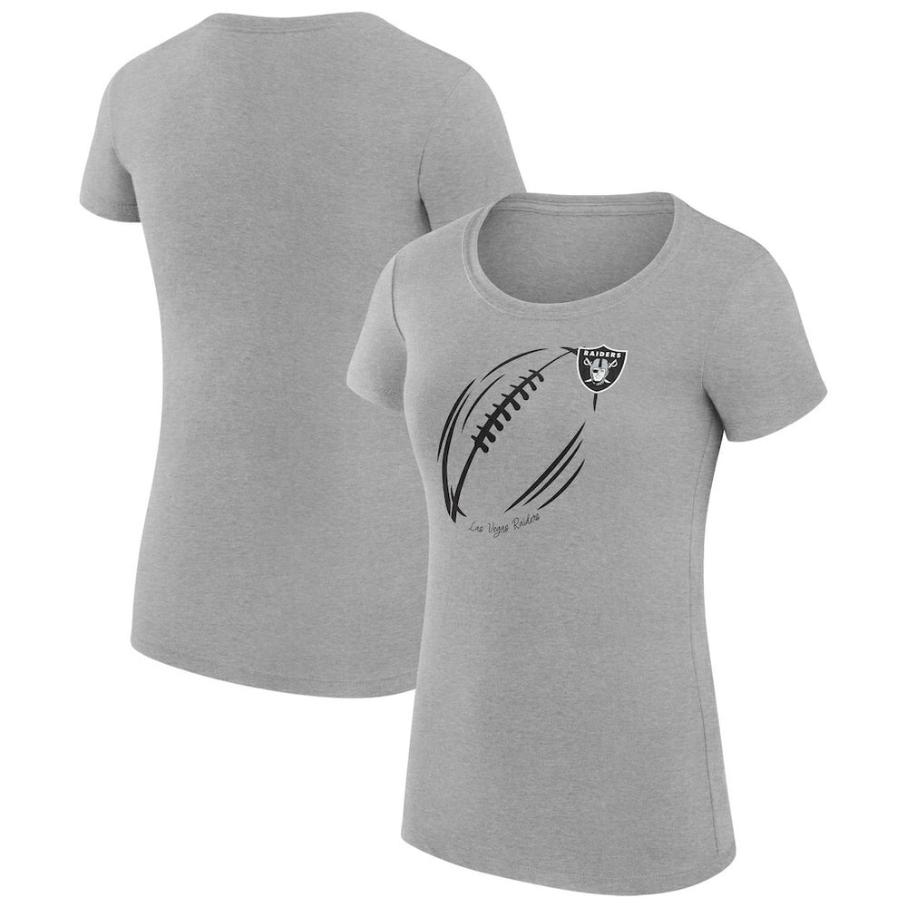 Las Vegas Raiders G-III 4Her by Carl Banks Women's Super-Slim Fit Lightweight Subtle Football T-Shirt - Heather Gray cheap