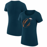 Denver Broncos G-III 4Her by Carl Banks Women's Super-Slim Fit Lightweight Subtle Football T-Shirt - Navy outlet