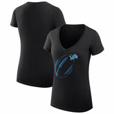 Detroit Lions G-III 4Her by Carl Banks Women's Super-Slim Fit Lightweight Subtle Football V-Neck T-Shirt - Black online