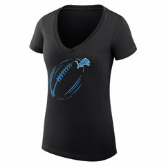 Detroit Lions G-III 4Her by Carl Banks Women's Super-Slim Fit Lightweight Subtle Football V-Neck T-Shirt - Black online