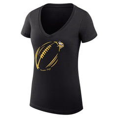 Minnesota Vikings G-III 4Her by Carl Banks Women's Super-Slim Fit Lightweight Subtle Football V-Neck T-Shirt - Black outlet
