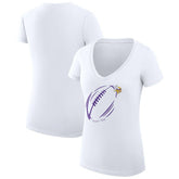 Minnesota Vikings G-III 4Her by Carl Banks Women's Super-Slim Fit Lightweight Subtle Football V-Neck T-Shirt - White for sale