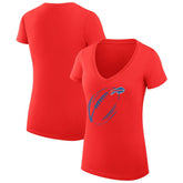 Buffalo Bills G-III 4Her by Carl Banks Women's Super-Slim Fit Lightweight Subtle Football V-Neck T-Shirt - Red sale