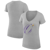 Minnesota Vikings G-III 4Her by Carl Banks Women's Super-Slim Fit Lightweight Subtle Football V-Neck T-Shirt - Heather Gray online