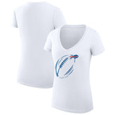 Buffalo Bills G-III 4Her by Carl Banks Women's Super-Slim Fit Lightweight Subtle Football V-Neck T-Shirt - White outlet
