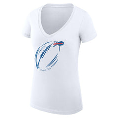 Buffalo Bills G-III 4Her by Carl Banks Women's Super-Slim Fit Lightweight Subtle Football V-Neck T-Shirt - White outlet