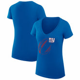 New York Giants G-III 4Her by Carl Banks Women's Super-Slim Fit Lightweight Subtle Football V-Neck T-Shirt - Royal on sale