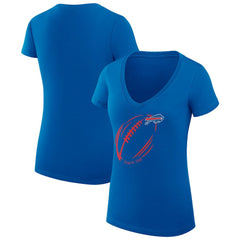 Buffalo Bills G-III 4Her by Carl Banks Women's Super-Slim Fit Lightweight Subtle Football V-Neck T-Shirt - Royal discount