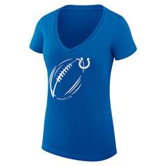 Indianapolis Colts G-III 4Her by Carl Banks Women's Super-Slim Fit Lightweight Subtle Football V-Neck T-Shirt - Royal outlet