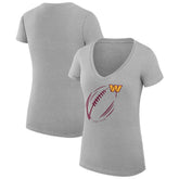 Washington Commanders G-III 4Her by Carl Banks Women's Super-Slim Fit Lightweight Subtle Football V-Neck T-Shirt - Heather Gray for sale