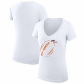 Denver Broncos G-III 4Her by Carl Banks Women's Super-Slim Fit Lightweight Subtle Football V-Neck T-Shirt - White sale