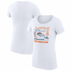 Denver Broncos G-III 4Her by Carl Banks Women's Super-Slim Fit Lightweight Collage Team T-Shirt - White online