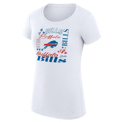 Buffalo Bills G-III 4Her by Carl Banks Women's Super-Slim Fit Lightweight Collage Team T-Shirt - White sale