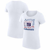 New York Giants G-III 4Her by Carl Banks Women's Super-Slim Fit Lightweight Collage Team T-Shirt - White on sale