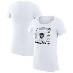 Las Vegas Raiders G-III 4Her by Carl Banks Women's Super-Slim Fit Lightweight Collage Team T-Shirt - White discount