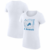 Detroit Lions G-III 4Her by Carl Banks Women's Super-Slim Fit Lightweight Collage Team T-Shirt - White online