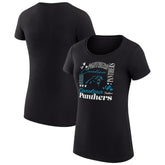 Carolina Panthers G-III 4Her by Carl Banks Women's Super-Slim Fit Lightweight Collage Team T-Shirt - Black cheap