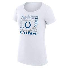 Indianapolis Colts G-III 4Her by Carl Banks Women's Super-Slim Fit Lightweight Collage Team T-Shirt - White sale