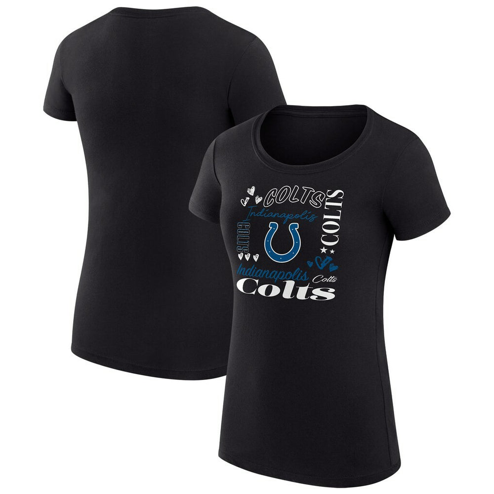 Indianapolis Colts G-III 4Her by Carl Banks Women's Super-Slim Fit Lightweight Collage Team T-Shirt - Black outlet