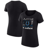Indianapolis Colts G-III 4Her by Carl Banks Women's Super-Slim Fit Lightweight Collage Team T-Shirt - Black outlet