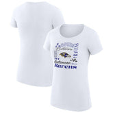 Baltimore Ravens G-III 4Her by Carl Banks Women's Super-Slim Fit Lightweight Collage Team T-Shirt - White cheap