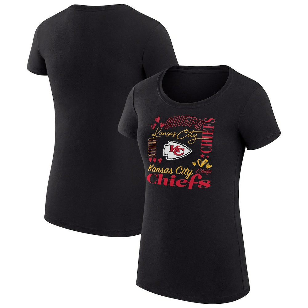 Kansas City Chiefs G-III 4Her by Carl Banks Women's Super-Slim Fit Lightweight Collage Team T-Shirt - Black sale