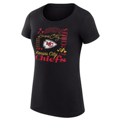 Kansas City Chiefs G-III 4Her by Carl Banks Women's Super-Slim Fit Lightweight Collage Team T-Shirt - Black sale
